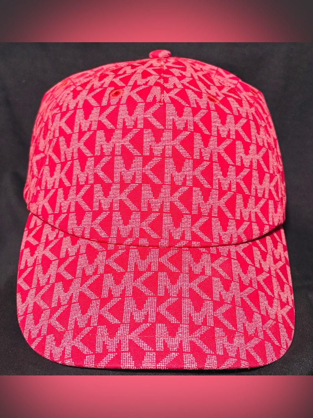 Michael Kors Bright Pink/Red Logo Baseball Hat